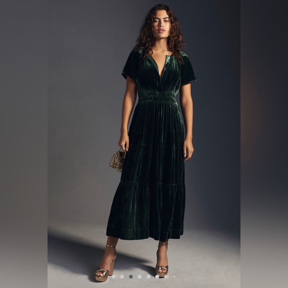 Anthro Somerset Velvet Maxi Dress